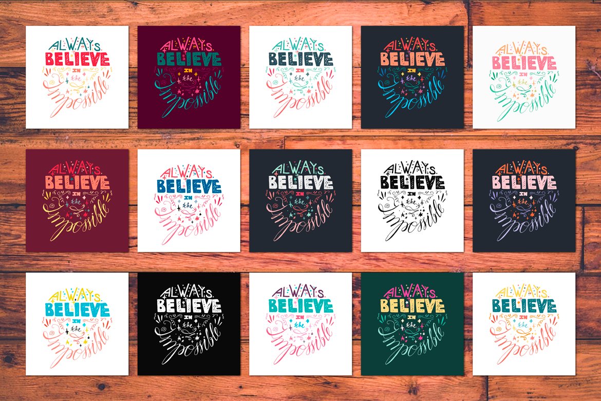 Download Фирменный стиль "Always Believe In The Impossible - Corporate Identity Template" / Always Believe In The Impossible - Corporate Identity Template - Фирменный стиль на тему графика font,calligraphy,lettering,script,card,typography,vintage,hipster,illustration,poster,t-shirt,design,sign,retro,quote,decorative,typographic,vector,advertising,text,art,drawn,motivational,han