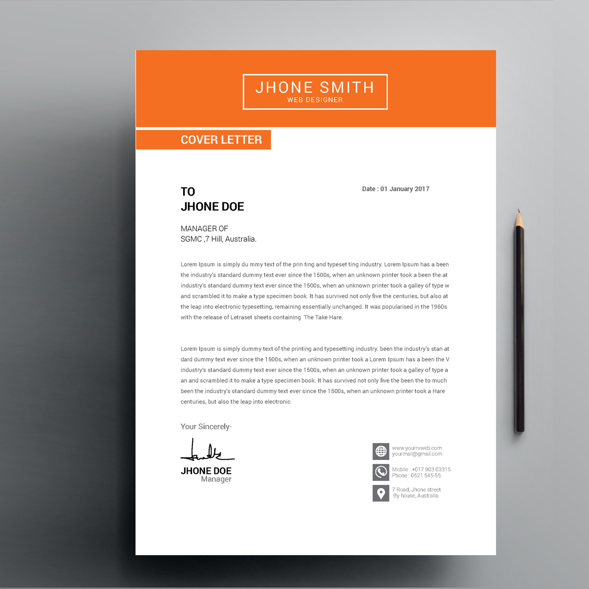 Bright Header Web Designer Premium Resume Template Small Screenshot Bright Header Web Designer Resume Template