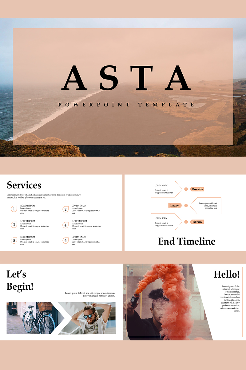 Asta PowerPoint Sablon Kis méretű képernyőkép Asta PowerPoint sablon
