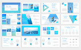 Blue Waves - PowerPoint Témá Kis méretű képernyőkép Blue Waves - PowerPoint sablon