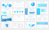 Blue Waves - PowerPoint Témá Kis méretű képernyőkép Blue Waves - PowerPoint sablon