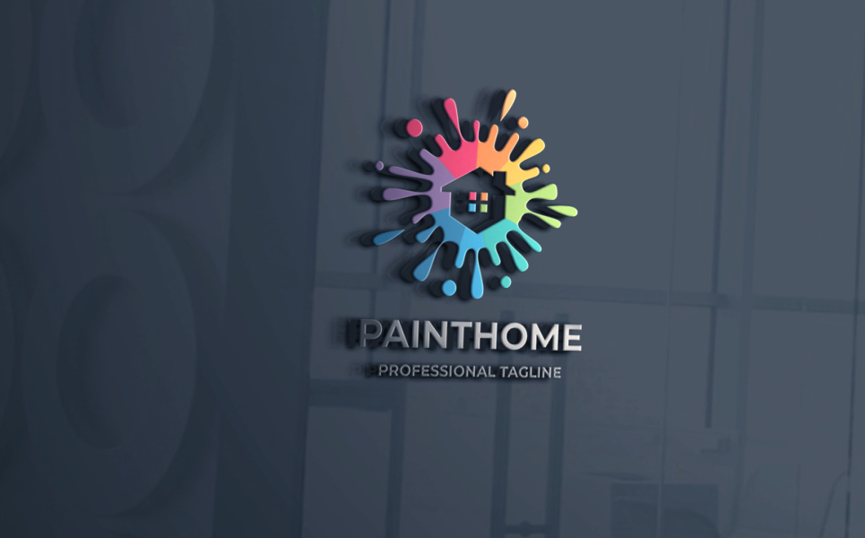 Download Шаблон логотипа "Paint Home Logo Template" / Paint Home Logo Template - Шаблон логотипа на тему графика architecture,art,artistic,blue,brush,build,building,colorful,creative,designs solution,green,home,home design interior,house,house art,house design,house paint,house painting,house painting s