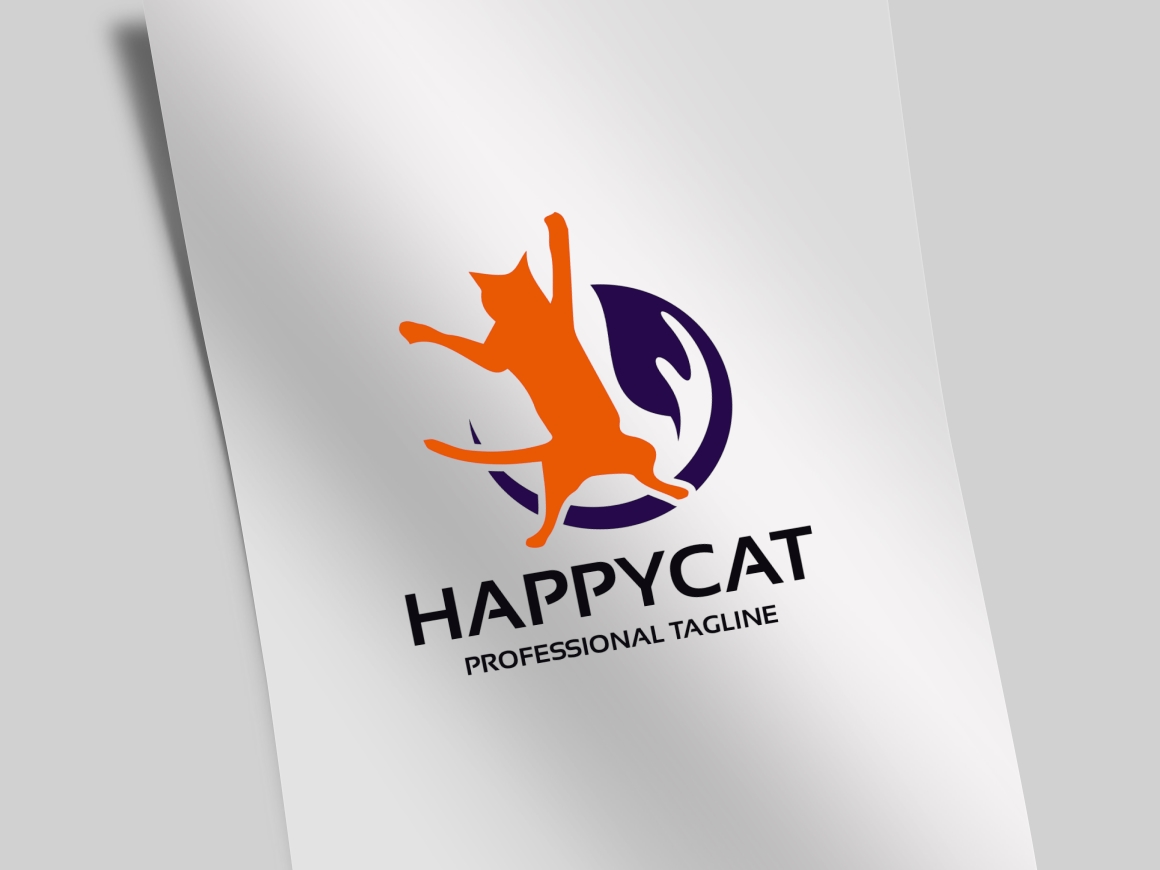 Download Шаблон логотипа "Happy Cat Pet Shop Logo Template" / Happy Cat Pet Shop Logo Template - Шаблон логотипа на тему графика animal,animals,brand,branding,care,caring,cat,clever,clinic,companion,company,doctor,dog,domestic,domestic animal,friendly,happy,help,identity,negative space