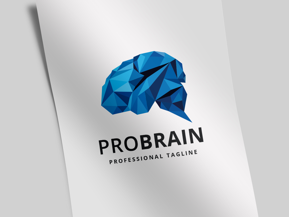 Download Шаблон логотипа "Professional Brain Logo Template" / Professional Brain Logo Template - Шаблон логотипа на тему графика abstract,agency,artificial intelligence,brain,brain logo,brainstorm,branding,concept,creation,creative,creativity,data,digital,firm,genius,idea,information,mind,network,polygon