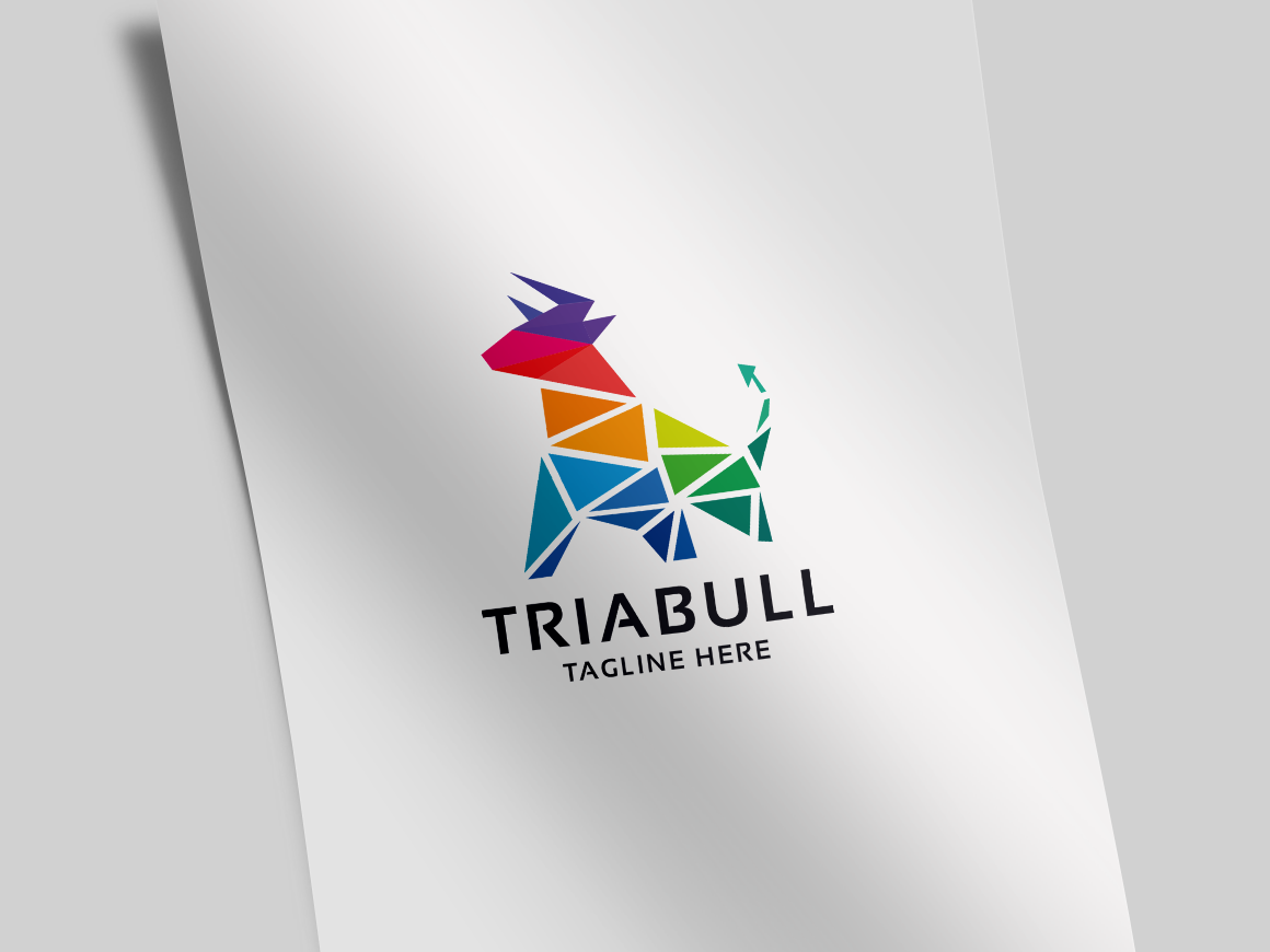 Download Шаблон логотипа "Tria Bull Logo Template" / Tria Bull Logo Template - Шаблон логотипа на тему графика agency,animals,battle,branding,bull,bull logo,colorful,consultant,consulting,corporate,creative,creativity,expertise,finance,financial,game,investment,marketing,polygon,real estate