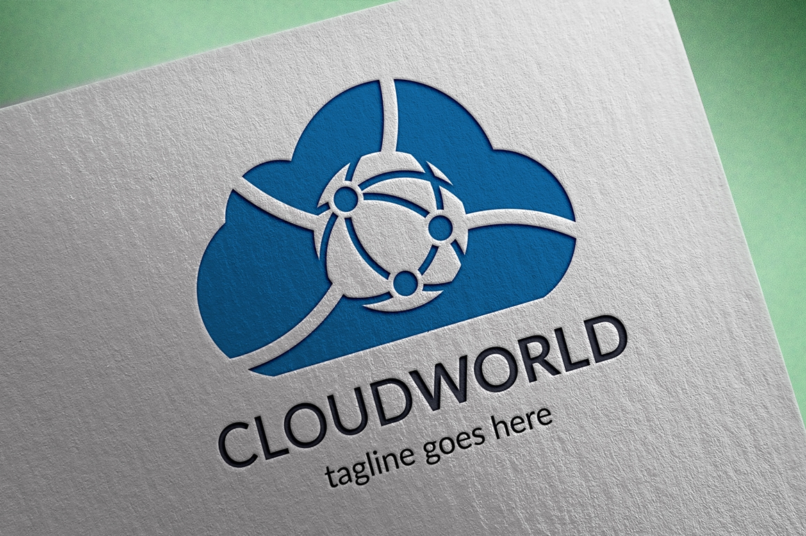 Download Шаблон логотипа "Cloud World Logo Template" / Cloud World Logo Template - Шаблон логотипа на тему графика blue,business,cloud jobs,cloud logo,data,download,engineer,internet,iphone,mobile,pixel,platform,services,software,star,storage,web,world