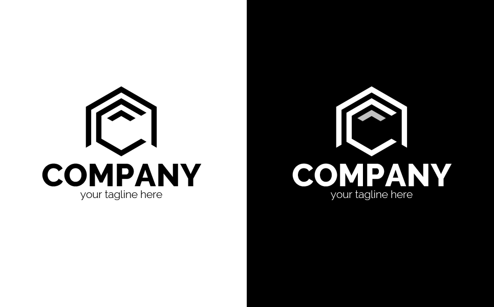 Download Шаблон логотипа "Hexagon in a Hexagon Logo Template" / Hexagon in a Hexagon Logo Template - Шаблон логотипа на тему графика c,hexagon,honeycomb,arrow,volume,construction,architecture,technology,real,estate,business,finance,sign,minimalism,one,color,two,colors,emblem