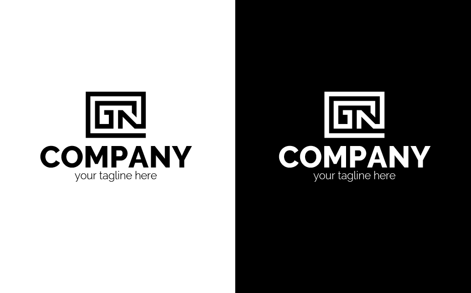 Download Шаблон логотипа "G+N in the Frame Logo Template" / G+N in the Frame Logo Template - Шаблон логотипа на тему графика g,n,rectangle,maze,lines,stamp,scheme,business,finance,construction,architecture,stable,powerful,sign,minimalism,one,color,two,colors,emblem