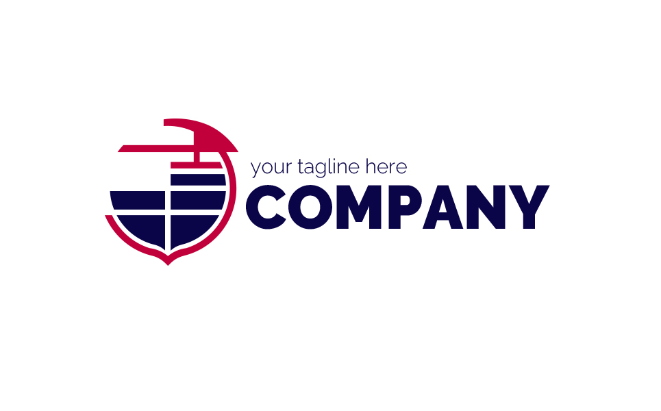 Download Шаблон логотипа "Construction Crane - Coat of Arms Logo Template" / Construction Crane - Coat of Arms Logo Template - Шаблон логотипа на тему графика coat,of,arms,construction,crane,road,city,houses,infrastructure,repair,works,urban,building,materials,sign,minimalism,one,color,two,colors