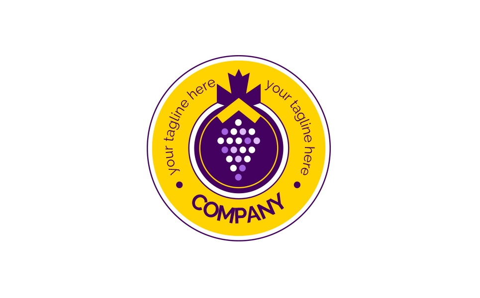 Download Шаблон логотипа "Bunch of grapes Logo Template" / Bunch of grapes Logo Template - Шаблон логотипа на тему графика circle,grapes,bunch,of,wine,winery,juice,drinks,fruit,sign,minimalism,one,color,two,colors,emblem