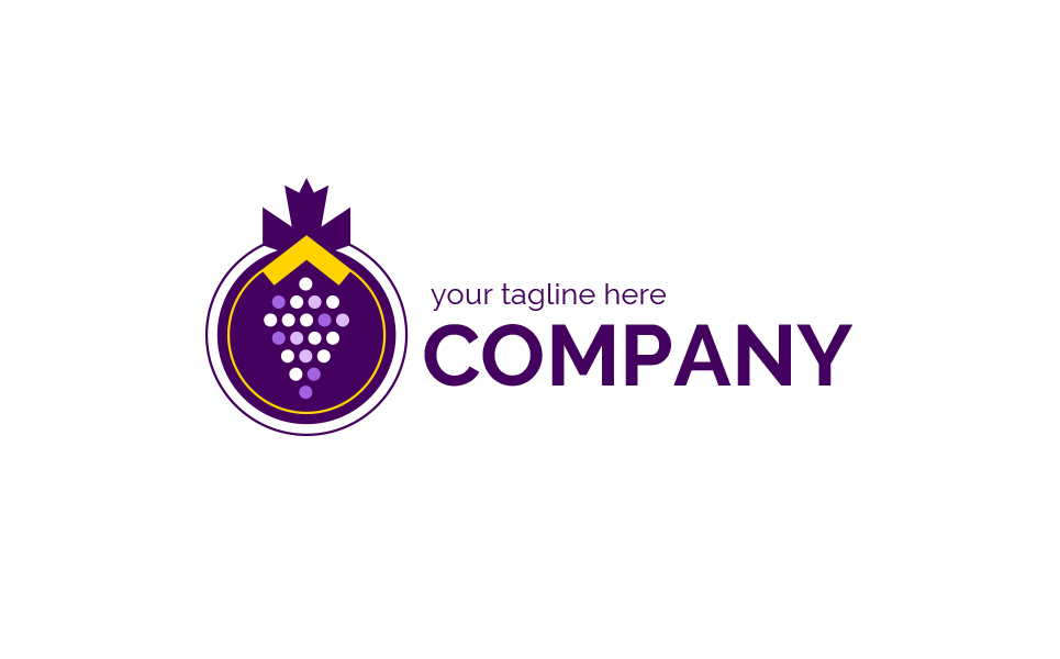 Download Шаблон логотипа "Bunch of grapes Logo Template" / Bunch of grapes Logo Template - Шаблон логотипа на тему графика circle,grapes,bunch,of,wine,winery,juice,drinks,fruit,sign,minimalism,one,color,two,colors,emblem