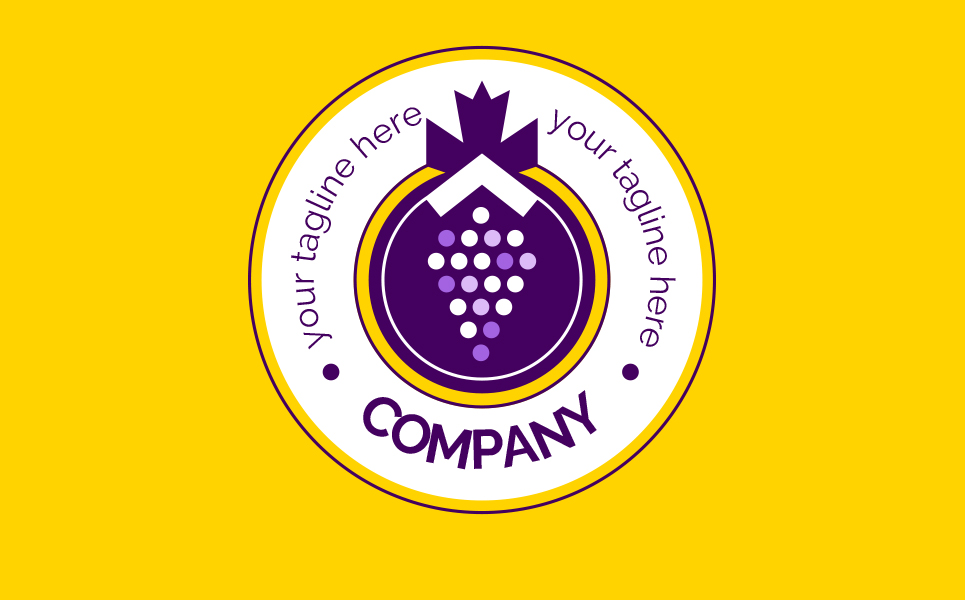 Download Шаблон логотипа "Bunch of grapes Logo Template" / Bunch of grapes Logo Template - Шаблон логотипа на тему графика circle,grapes,bunch,of,wine,winery,juice,drinks,fruit,sign,minimalism,one,color,two,colors,emblem