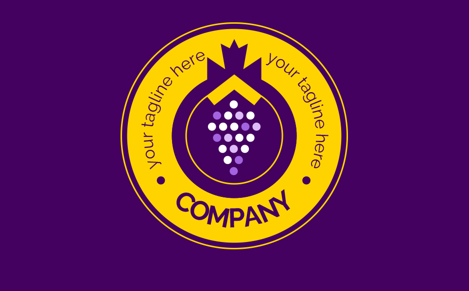 Download Шаблон логотипа "Bunch of grapes Logo Template" / Bunch of grapes Logo Template - Шаблон логотипа на тему графика circle,grapes,bunch,of,wine,winery,juice,drinks,fruit,sign,minimalism,one,color,two,colors,emblem