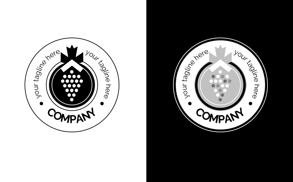 Download Шаблон логотипа "Bunch of grapes Logo Template" / Bunch of grapes Logo Template - Шаблон логотипа на тему графика circle,grapes,bunch,of,wine,winery,juice,drinks,fruit,sign,minimalism,one,color,two,colors,emblem