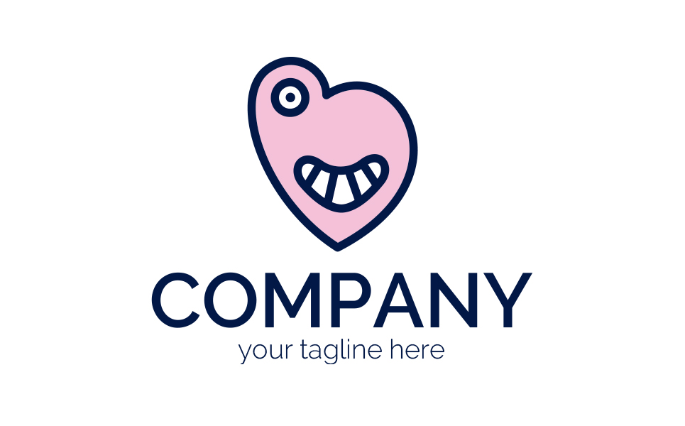 Download Шаблон логотипа "Funny Monsters Logo Template" / Funny Monsters Logo Template - Шаблон логотипа на тему графика b,blog,social,network,dating,entertainment,heart,accessories,catering,holiday,balloon,gum,monster,character,smile,emotion,joy,sign,minimalism,one