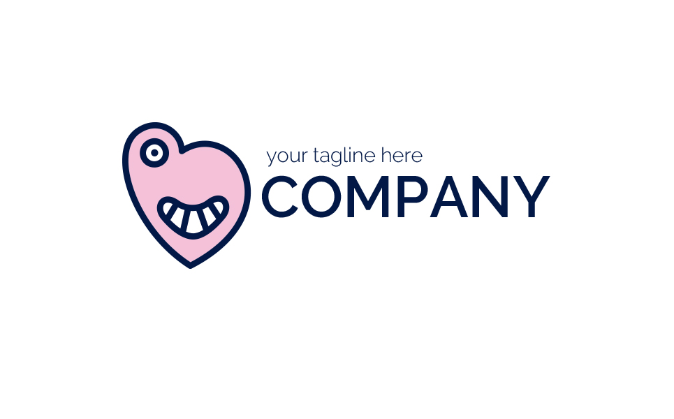 Download Шаблон логотипа "Funny Monsters Logo Template" / Funny Monsters Logo Template - Шаблон логотипа на тему графика b,blog,social,network,dating,entertainment,heart,accessories,catering,holiday,balloon,gum,monster,character,smile,emotion,joy,sign,minimalism,one