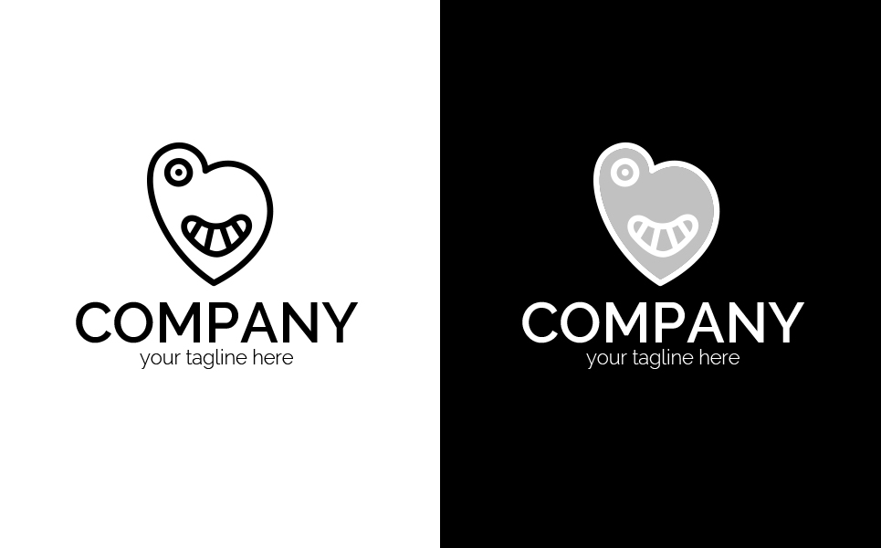 Download Шаблон логотипа "Funny Monsters Logo Template" / Funny Monsters Logo Template - Шаблон логотипа на тему графика b,blog,social,network,dating,entertainment,heart,accessories,catering,holiday,balloon,gum,monster,character,smile,emotion,joy,sign,minimalism,one