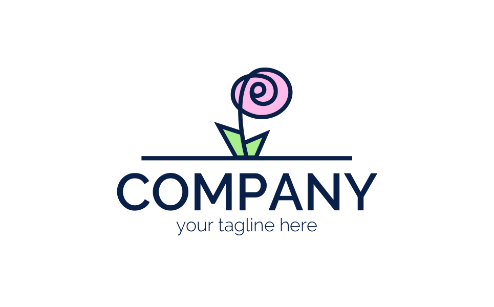 Download Шаблон логотипа "Rose Logo Template" / Rose Logo Template - Шаблон логотипа на тему графика rose,flower,bouquet,female,perfume,cosmetics,fragrance,gift,accessories,interior,garden,seeds,sign,minimalism,one,color,two,colors,emblem