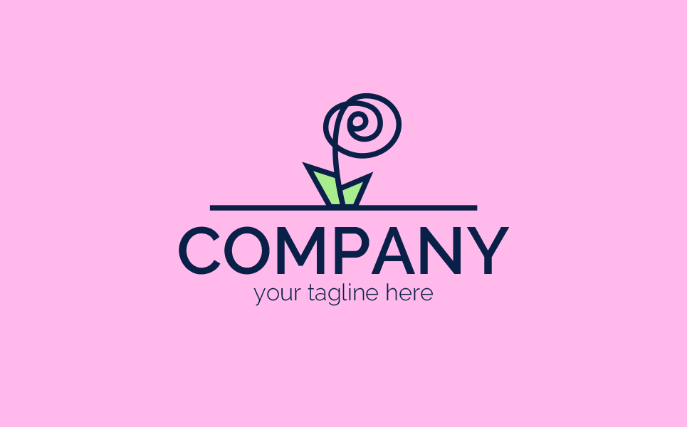 Download Шаблон логотипа "Rose Logo Template" / Rose Logo Template - Шаблон логотипа на тему графика rose,flower,bouquet,female,perfume,cosmetics,fragrance,gift,accessories,interior,garden,seeds,sign,minimalism,one,color,two,colors,emblem