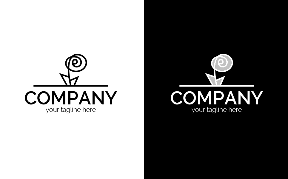 Download Шаблон логотипа "Rose Logo Template" / Rose Logo Template - Шаблон логотипа на тему графика rose,flower,bouquet,female,perfume,cosmetics,fragrance,gift,accessories,interior,garden,seeds,sign,minimalism,one,color,two,colors,emblem