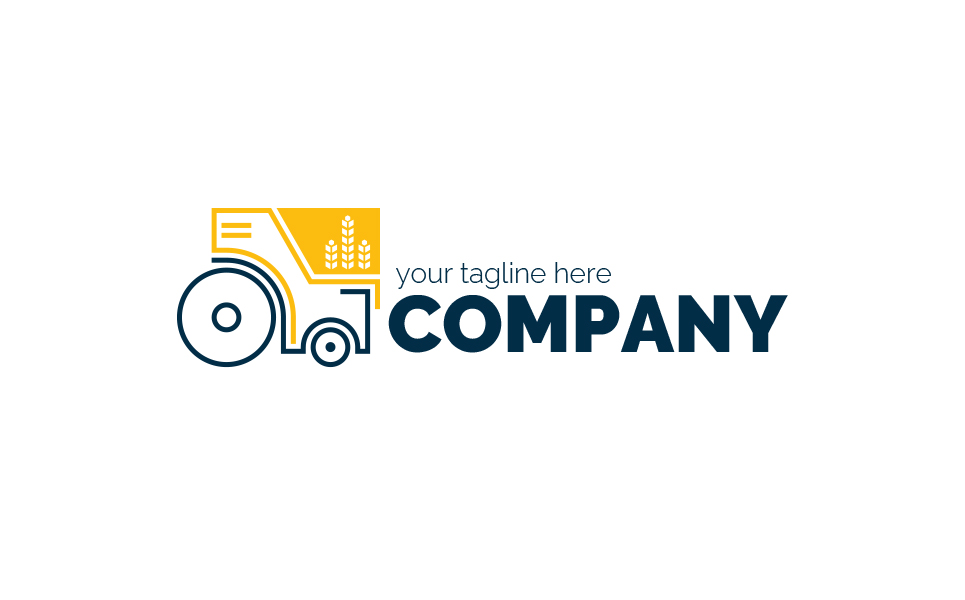 Download Шаблон логотипа "Tractor Logo Template" / Tractor Logo Template - Шаблон логотипа на тему графика agricultural,machinery,crop,tractor,agriculture,repair,of,spare,parts,ear,grain,harvesting,wheat,sign,minimalism,one,color,two,colors,emblem