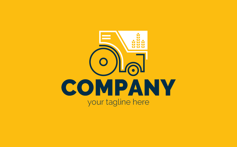 Download Шаблон логотипа "Tractor Logo Template" / Tractor Logo Template - Шаблон логотипа на тему графика agricultural,machinery,crop,tractor,agriculture,repair,of,spare,parts,ear,grain,harvesting,wheat,sign,minimalism,one,color,two,colors,emblem