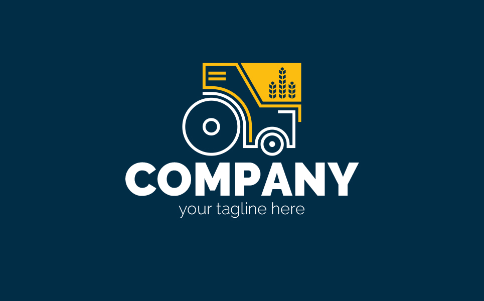 Download Шаблон логотипа "Tractor Logo Template" / Tractor Logo Template - Шаблон логотипа на тему графика agricultural,machinery,crop,tractor,agriculture,repair,of,spare,parts,ear,grain,harvesting,wheat,sign,minimalism,one,color,two,colors,emblem