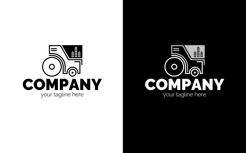 Download Шаблон логотипа "Tractor Logo Template" / Tractor Logo Template - Шаблон логотипа на тему графика agricultural,machinery,crop,tractor,agriculture,repair,of,spare,parts,ear,grain,harvesting,wheat,sign,minimalism,one,color,two,colors,emblem