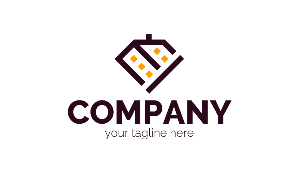 Download Шаблон логотипа "House at an Angle Logo Template" / House at an Angle Logo Template - Шаблон логотипа на тему графика house,building,construction,architecture,interior,repair,facade,residential,rent,sign,minimalism,one,color,two,colors,emblem