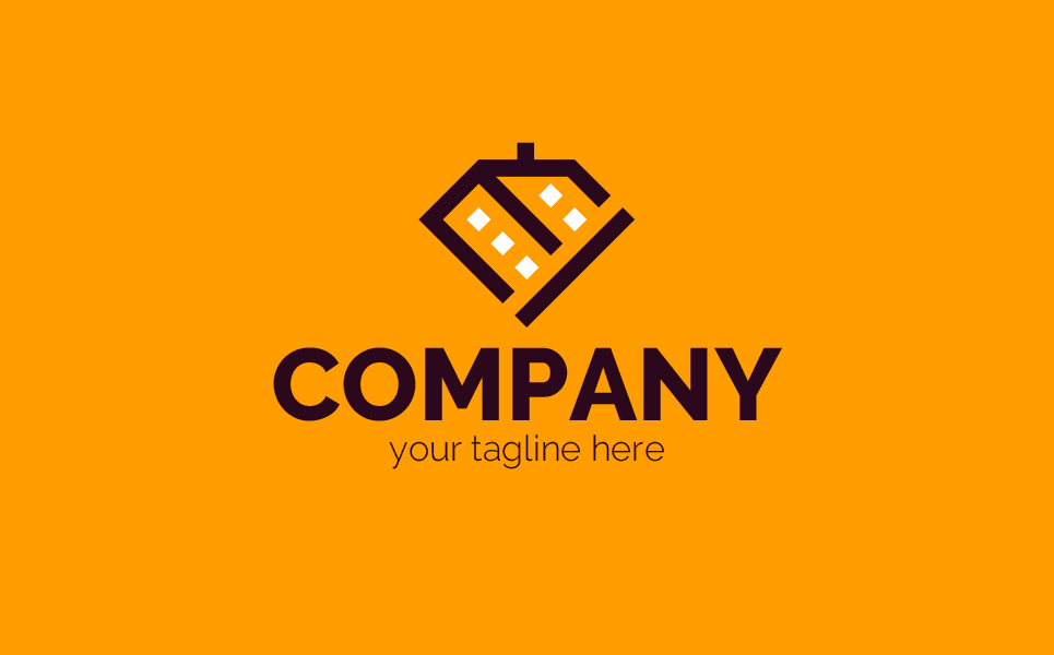 Download Шаблон логотипа "House at an Angle Logo Template" / House at an Angle Logo Template - Шаблон логотипа на тему графика house,building,construction,architecture,interior,repair,facade,residential,rent,sign,minimalism,one,color,two,colors,emblem