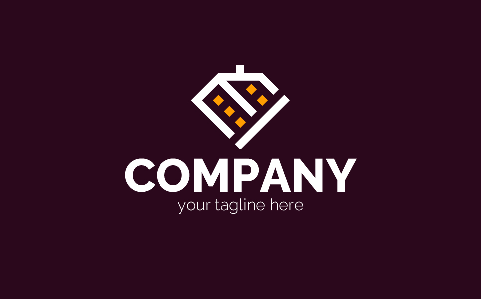 Download Шаблон логотипа "House at an Angle Logo Template" / House at an Angle Logo Template - Шаблон логотипа на тему графика house,building,construction,architecture,interior,repair,facade,residential,rent,sign,minimalism,one,color,two,colors,emblem