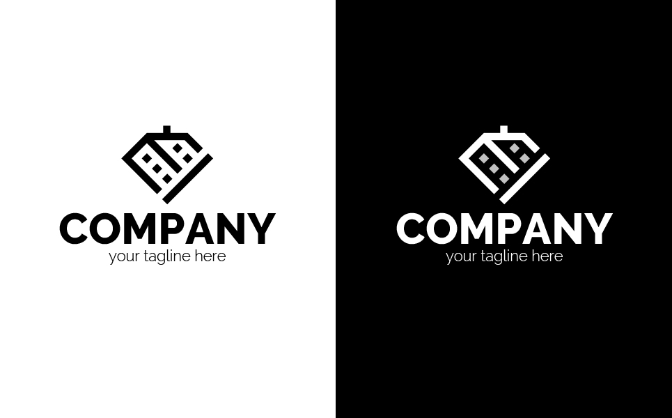 Download Шаблон логотипа "House at an Angle Logo Template" / House at an Angle Logo Template - Шаблон логотипа на тему графика house,building,construction,architecture,interior,repair,facade,residential,rent,sign,minimalism,one,color,two,colors,emblem