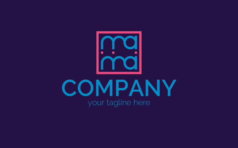Download Шаблон логотипа "Mama Logo Template" / Mama Logo Template - Шаблон логотипа на тему графика a,m,i,w,u,o,square,mother,child,toddler,pregnant,newborn,baby,products,maternity,clothes,sign,minimalism,one,color