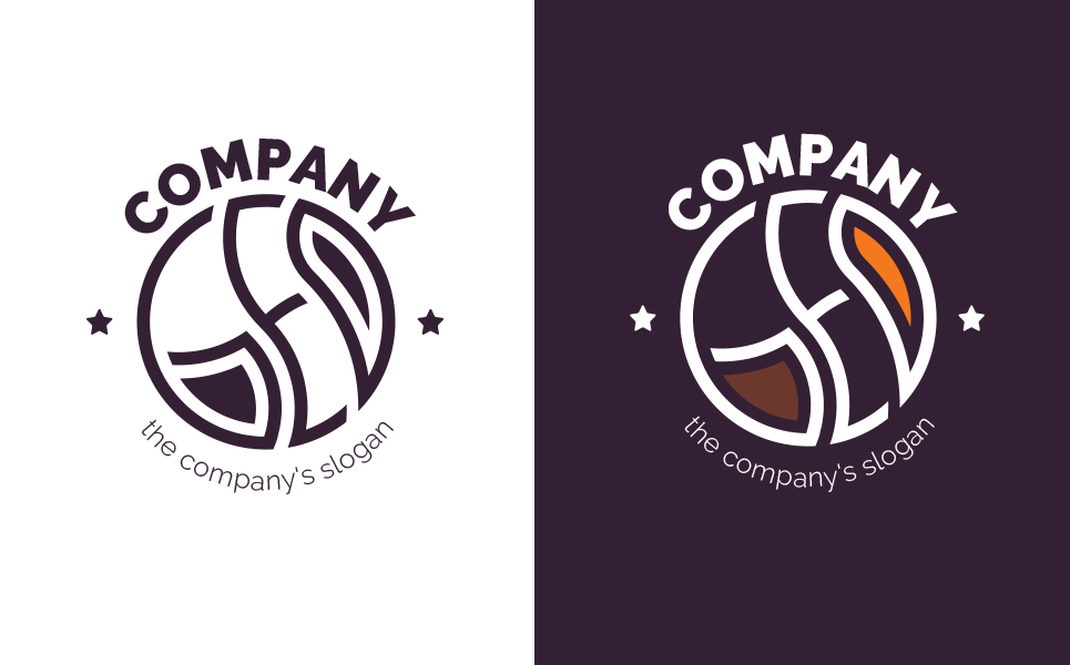 Download Шаблон логотипа "Coffee Logo Template" / Coffee Logo Template - Шаблон логотипа на тему графика circle,coffee,cup,of,bean,aroma,hot,steam,house,geometric,proportional,3,colors,1,color,line