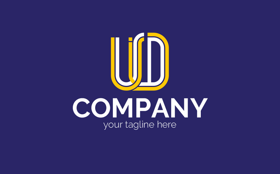 Download Шаблон логотипа "U+S+D+i Logo Template" / U+S+D+i Logo Template - Шаблон логотипа на тему графика u,s,d,i,lines,pipes,intersection,union,lightness,freshness,positive,logo,sign,minimalism,two,colors,emblem