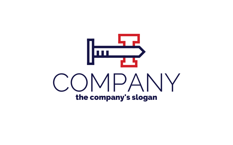 Download Шаблон логотипа "Construction, Repair Logo Template" / Construction, Repair Logo Template - Шаблон логотипа на тему графика repair,construction,finishing,works,nail,hammer,sledgehammer,tools,logo,sign,minimalism,one,color,two,colors,emblem