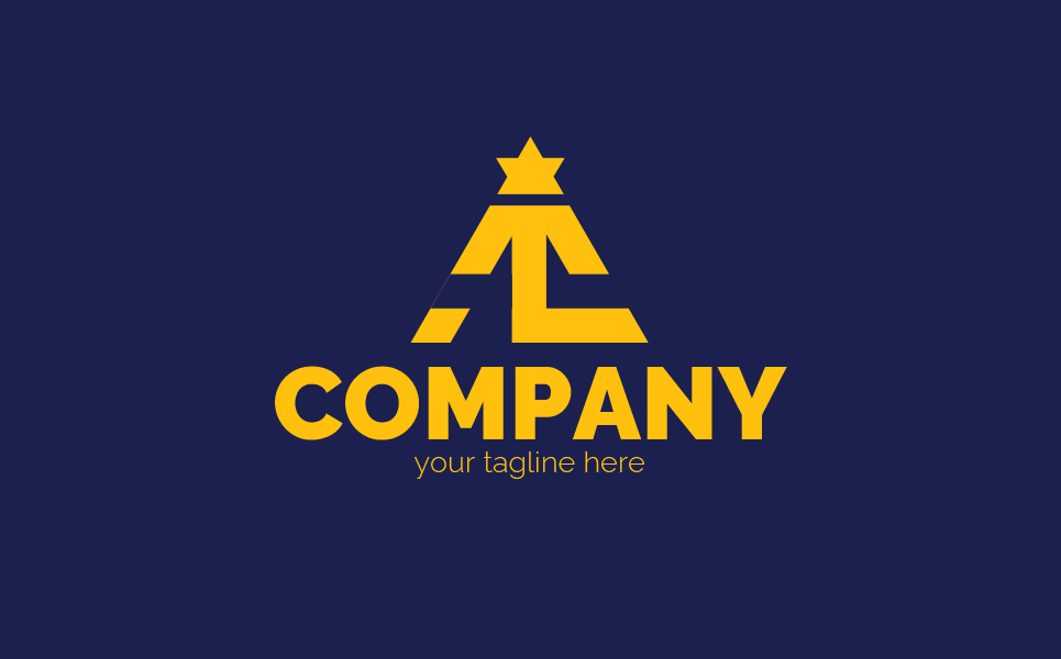 Download Шаблон логотипа "A + T + C Logo Template" / A + T + C Logo Template - Шаблон логотипа на тему графика triangle,star,pyramid,stability,leader,logo,sign,minimalism,two colors,emblem,letter a,letter t,letter c