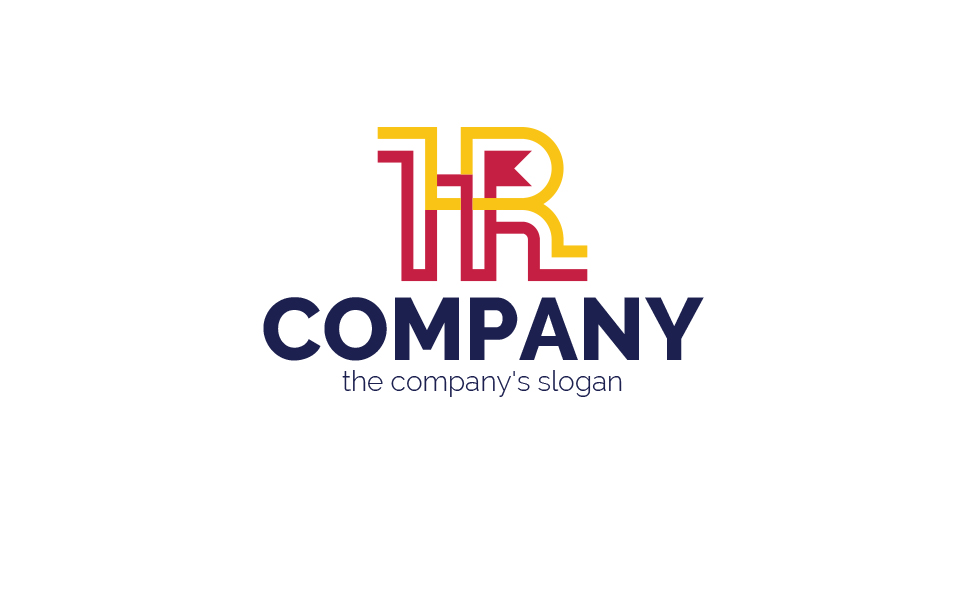 Download Шаблон логотипа "H + R Logo Template" / H + R Logo Template - Шаблон логотипа на тему графика letter h,letter r,association,cohesion,team,staff,work,recruitment,training,employees,logo,sign,minimalism,one color,two colors,three colors,emblem