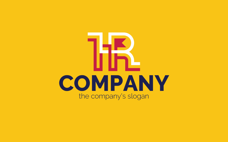 Download Шаблон логотипа "H + R Logo Template" / H + R Logo Template - Шаблон логотипа на тему графика letter h,letter r,association,cohesion,team,staff,work,recruitment,training,employees,logo,sign,minimalism,one color,two colors,three colors,emblem