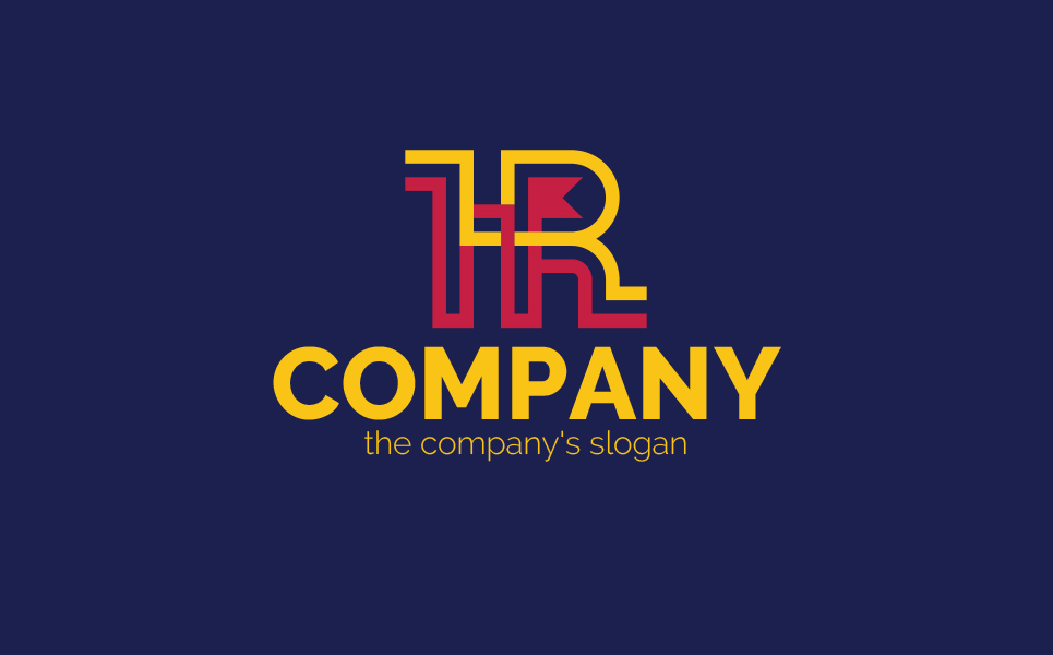 Download Шаблон логотипа "H + R Logo Template" / H + R Logo Template - Шаблон логотипа на тему графика letter h,letter r,association,cohesion,team,staff,work,recruitment,training,employees,logo,sign,minimalism,one color,two colors,three colors,emblem
