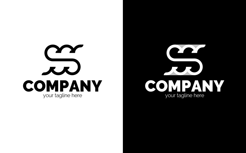 Download Шаблон логотипа "S + water, air Logo Template" / S + water, air Logo Template - Шаблон логотипа на тему графика letter s,water,sea,waves,clouds,wind,air,ecology,nature,resort,source,logo,sign,minimalism,one color,two colors,emblem