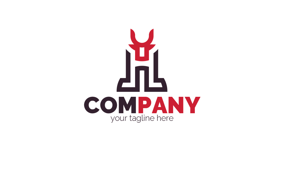 Download Шаблон логотипа "Letter H + Bull Logo Template" / Letter H + Bull Logo Template - Шаблон логотипа на тему графика letter h,bull,buffalo,leather goods,leather,tailoring,atelier,strength,power,stability,pressure,confidence,horns,business,finance,real estate,sign,minimalism,one color,two colors