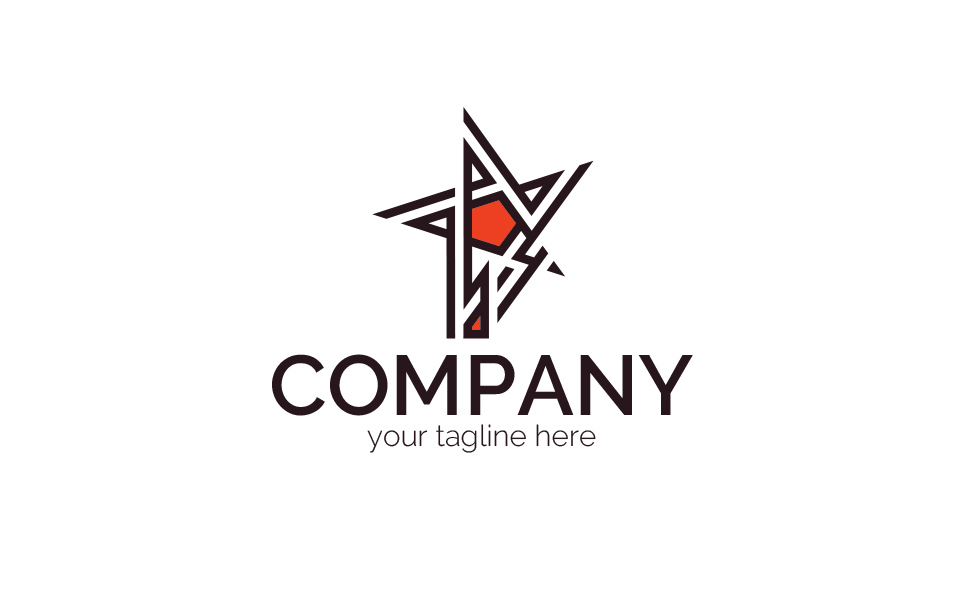 Download Шаблон логотипа "Star Logo Template" / Star Logo Template - Шаблон логотипа на тему графика star,dynamics,lines,development,growth,leader,strength,power,purposefulness,bright,sign,minimalism,one color,two colors,emblem