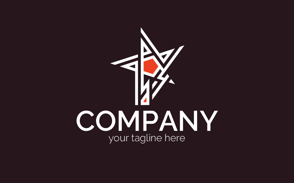 Download Шаблон логотипа "Star Logo Template" / Star Logo Template - Шаблон логотипа на тему графика star,dynamics,lines,development,growth,leader,strength,power,purposefulness,bright,sign,minimalism,one color,two colors,emblem