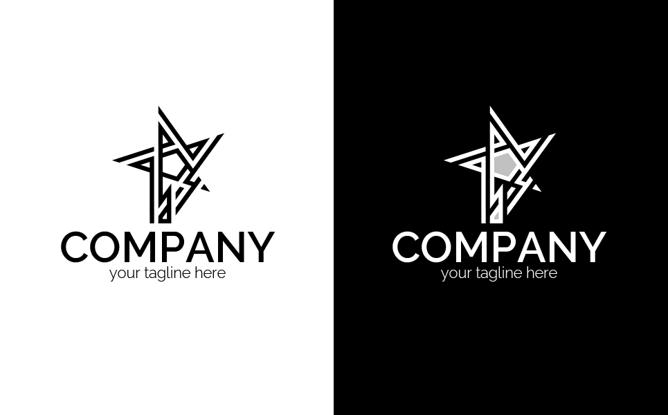 Download Шаблон логотипа "Star Logo Template" / Star Logo Template - Шаблон логотипа на тему графика star,dynamics,lines,development,growth,leader,strength,power,purposefulness,bright,sign,minimalism,one color,two colors,emblem