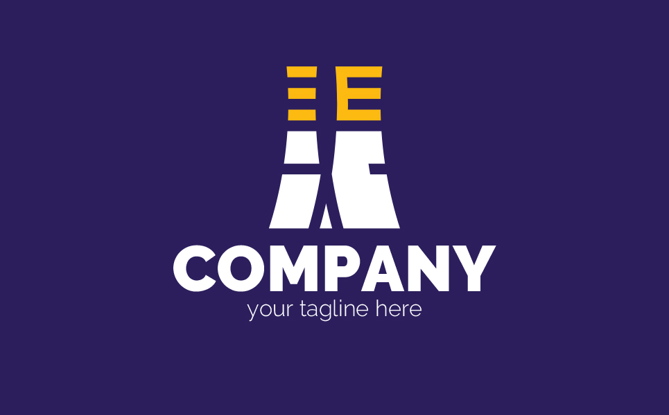 Download Шаблон логотипа "Cooling Tower Logo Template" / Cooling Tower Logo Template - Шаблон логотипа на тему графика letter a,letter e,letter c,cooling tower,water cooling,hydroelectric power station,water,steam,industry,production,sign,minimalism,one color,two colors,emblem