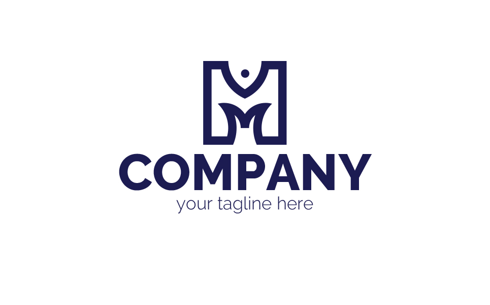Download Шаблон логотипа "Letter M and Fish Logo Template" / Letter M and Fish Logo Template - Шаблон логотипа на тему графика letter m and fish