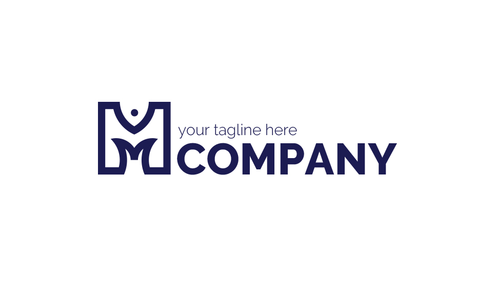 Download Шаблон логотипа "Letter M and Fish Logo Template" / Letter M and Fish Logo Template - Шаблон логотипа на тему графика letter m and fish