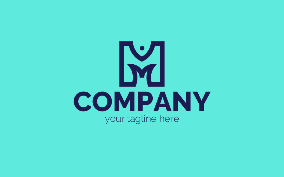 Download Шаблон логотипа "Letter M and Fish Logo Template" / Letter M and Fish Logo Template - Шаблон логотипа на тему графика letter m and fish