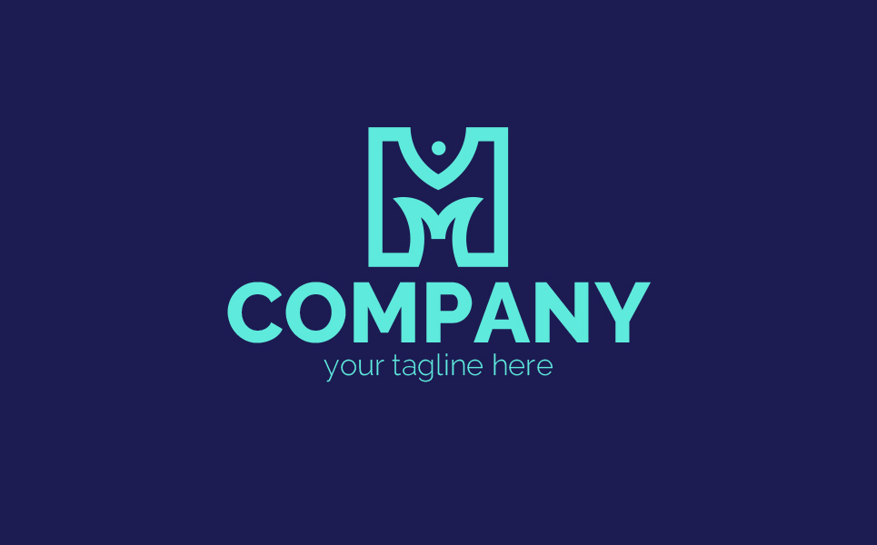 Download Шаблон логотипа "Letter M and Fish Logo Template" / Letter M and Fish Logo Template - Шаблон логотипа на тему графика letter m and fish